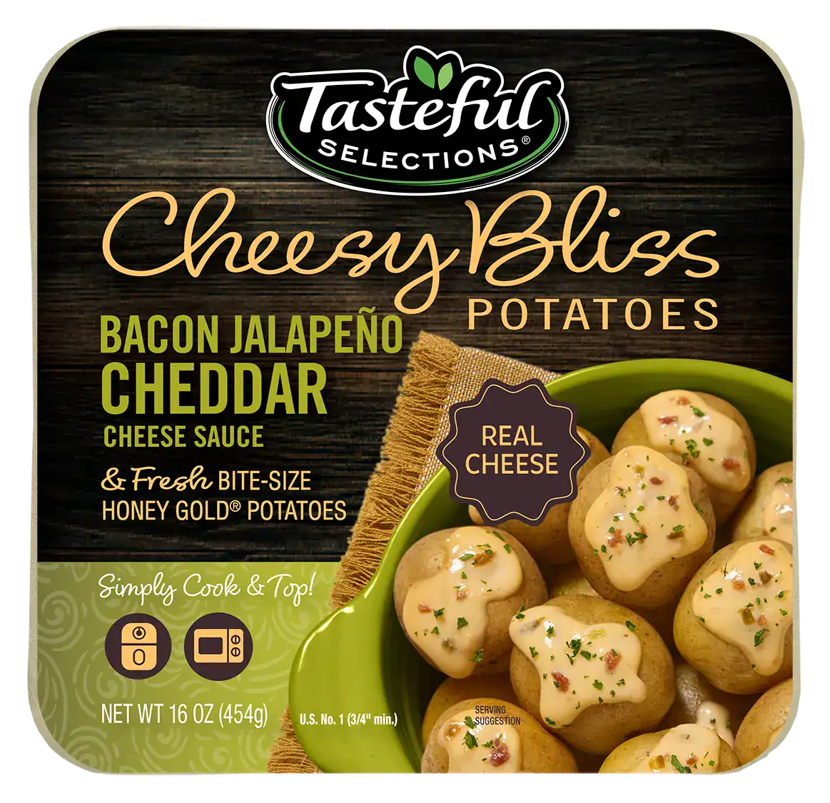 Cheesy Bliss potatoes with bacon jalapeño cheddar.