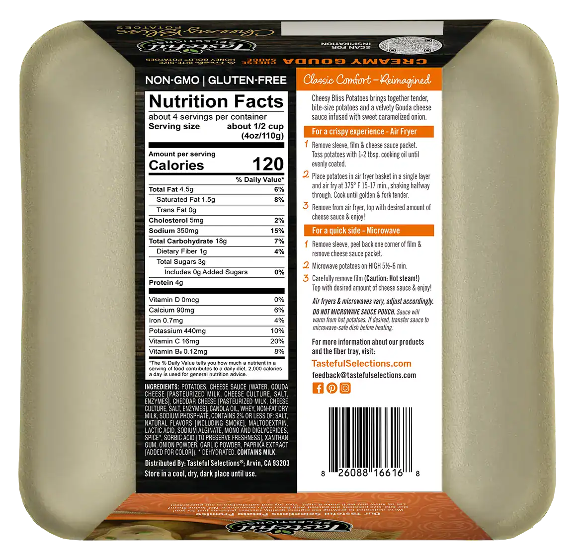Cheesy Bliss Potatoes nutrition facts and instructions.